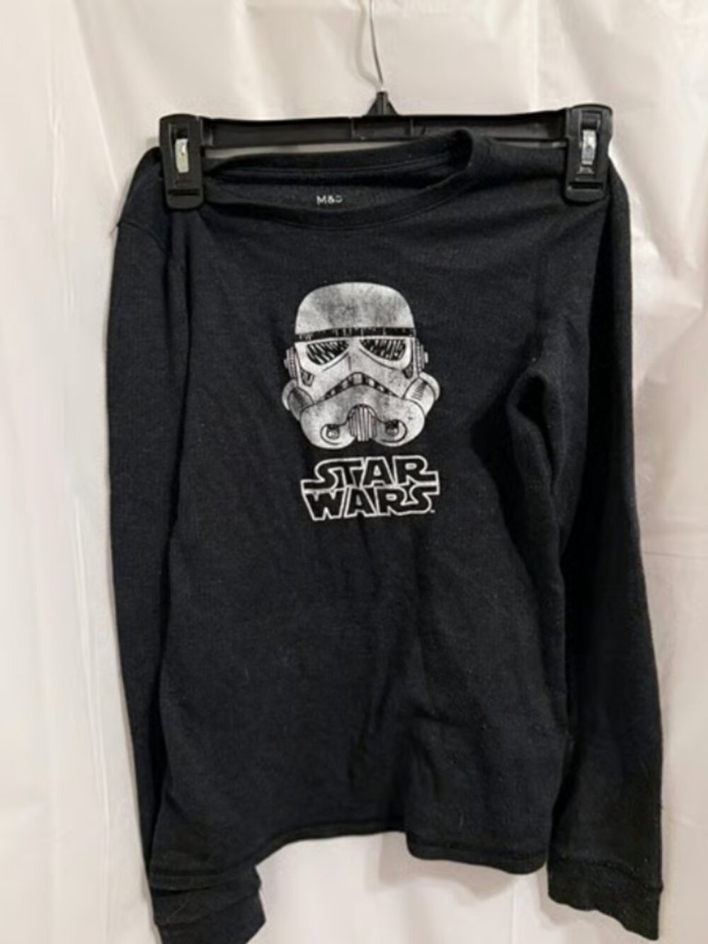 M&S Star Wars Stormtrooper Long Sleeve Shirt Grey Kids 11-12